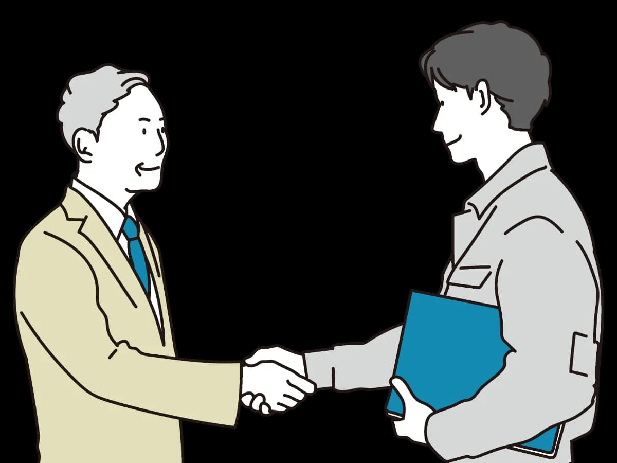 顧客と握手を交わす営業マン